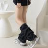 Harajuku Cargo Leg Cover with Adjustable Drawstring Motorcycle Punk Baggy Footless Socks Leg Warmer Gaiters for Women