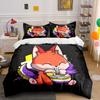 Cute Fox Noodle Art Set Soft Comfortable Duvet Cover Bedding Set Included 1*Duvet Cover & 2*Pillowcases, Gift