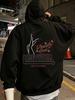 Black hoodie with the words "Treaty Oak Revival: No Vacancies" printed on the back. Men's black hoodie, loose fit, drawstring hood