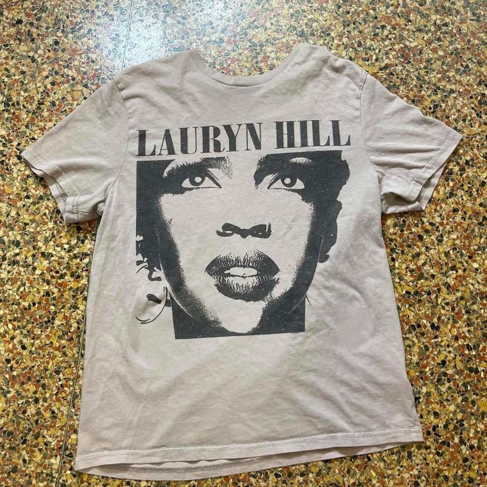 

Винтажный стиль Лорин Хилл футболка с коротким рукавом для рэп-тура песочного цвета классическая рубашка KV34182 Унисекс футболка XXXXL