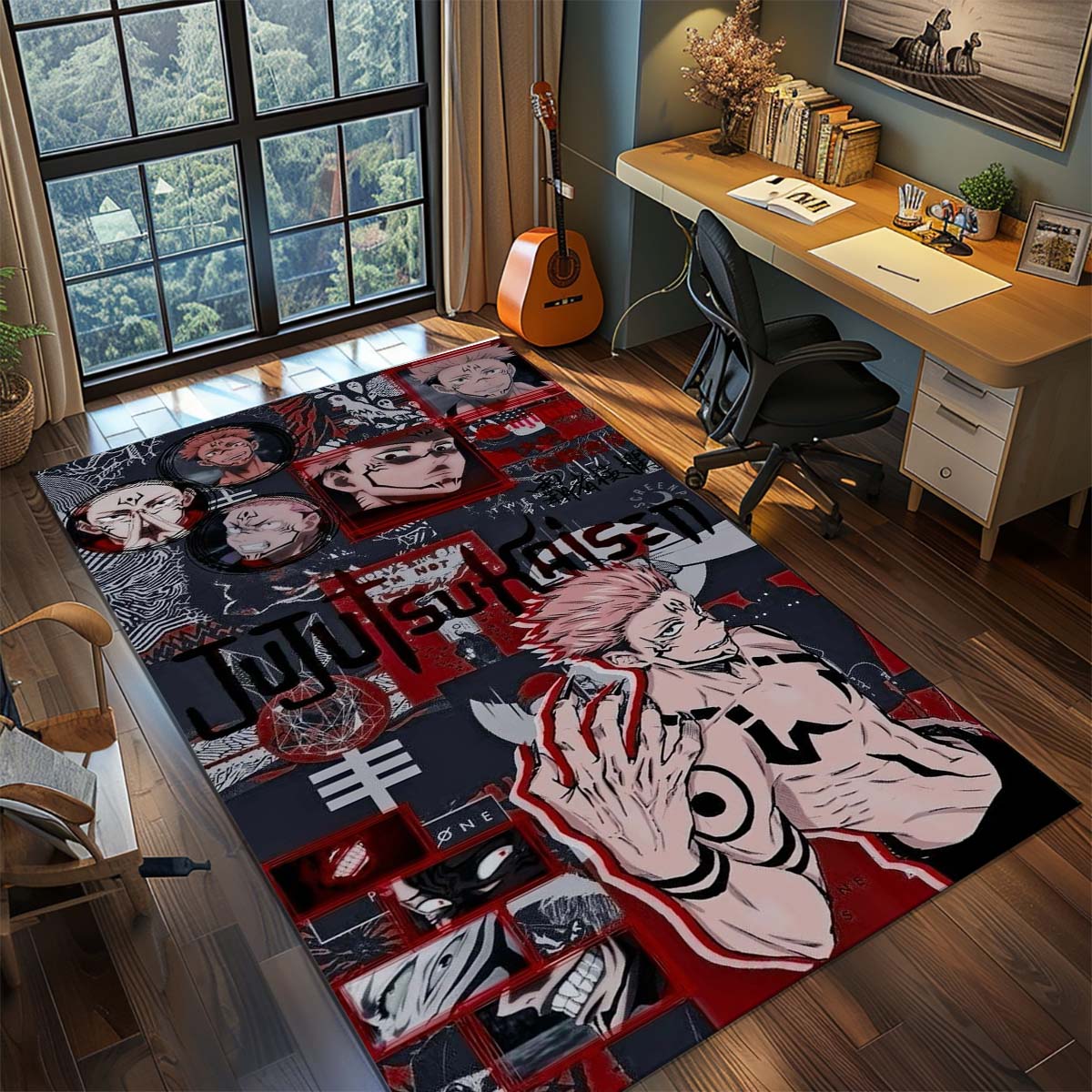 

Jujutsu Kaisen Floor Rug Polyester Anime Non Slip Carpet Living Room Bedroom Home Decor -QJY 60x90cm