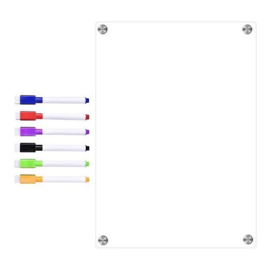 Acrylic Magnetic Memo Board Dry Erase Refrigerator Notepad with Strong Magnets Scratch-Resistant Planning Calendar for Kitchen Office