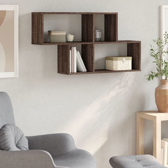 VidaXL Wall Shelf Brown Oak 100x20x53 Cm Engineered Wood, Floating Shelf, Wall Display Shelf, Panel 848023