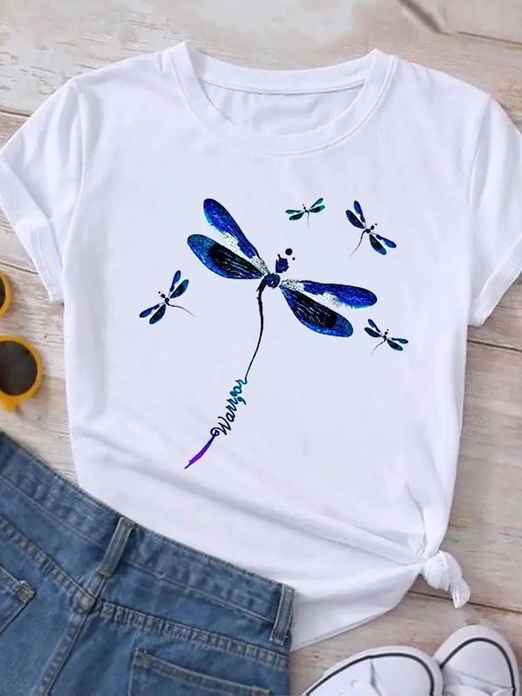 Graphic T Shirt Sunflower Butterfly Cute Summer Casual Clothing Short Sleeve Women Print Fashion Clothes Tee Tshirt Female Top