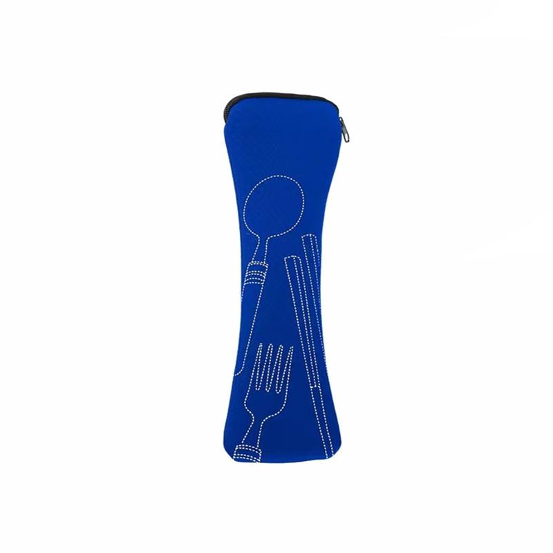 

[G332] 1PC Portable Tableware Bag Dinner Set Travel Picnic Fork Packaging Outdoor Camping Kitchen Home Storage Bag(only Bag) темно-синий