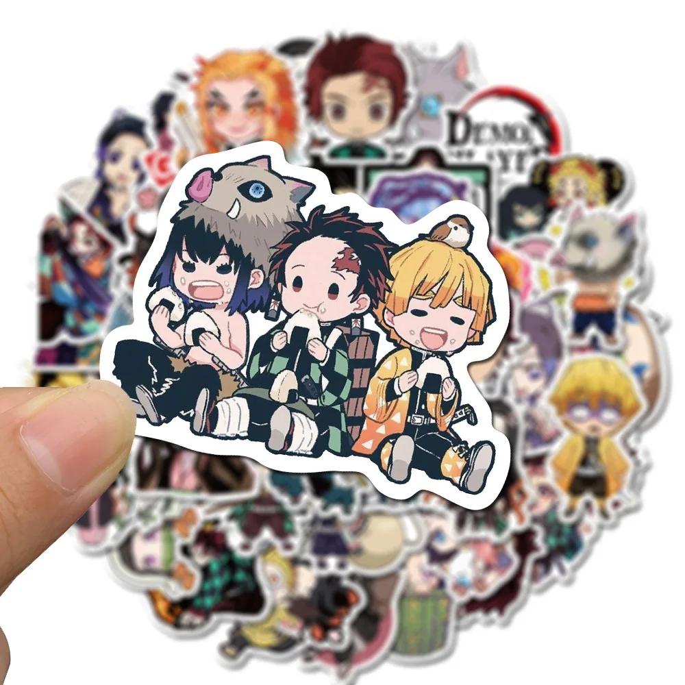 50/100/200PCS Mixed Anime Demon Slayer Stickers Aesthetic Waterproof Decals Phone Laptop Case Cute Sticker Pack Toy