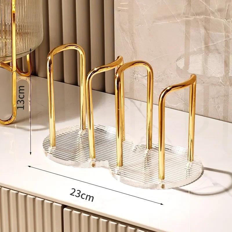 2024 New Disposable Cup Storage Holder Water Tea Cups Dispenser Rack Shelf with Longer Stick Mug Display Stand Home Organizer