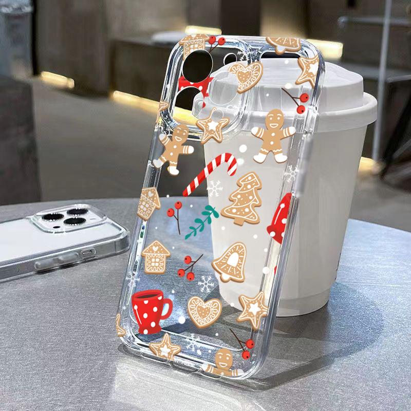 Christmas Tree Snowflake Gingerbread Man Clear Phone Case For iPhone 17 16 15 14 Pro Max 13 12 11 XS X XR 7 8 Plus 16E Air Cover
