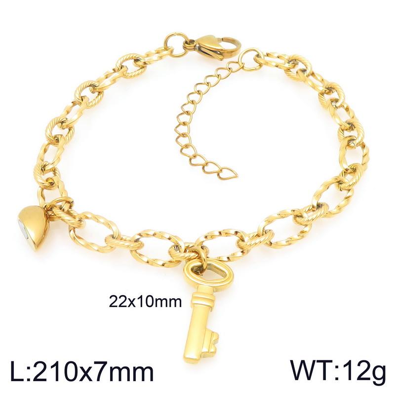 Magnetic Couple Bracelets Gold Color Lock and Key Design Stainless Steel Matching Bracelets for Boyfriend Girlfriend Valentin