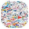 60 Cartoon Airplane Transportation Stickers: Waterproof for Planners, Stationery, Water Bottles, and Computers