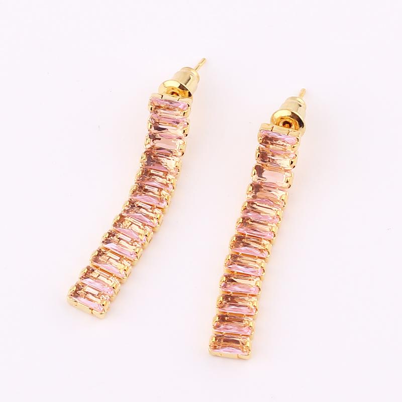 New Fashion Tennis Zircon Long Tassel Earrings Women's Simple GoldColor Party Jewelry Beautiful Gifts