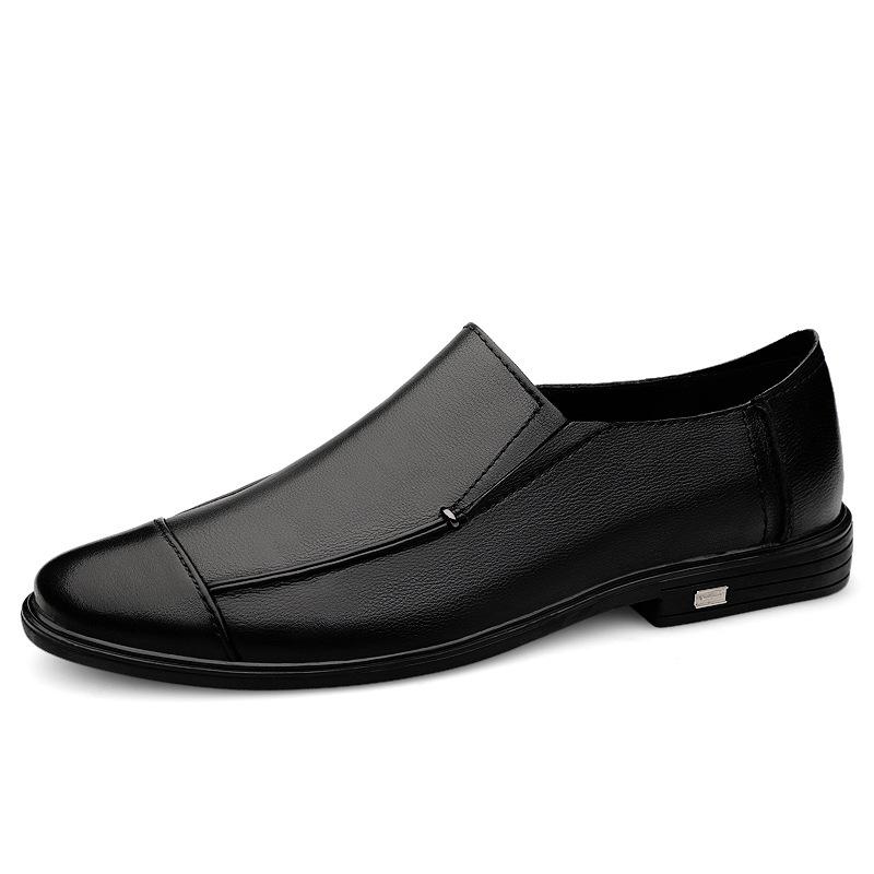 2024 Men s Genuine Cowhide Slip-on Loafers: Versatile, Lightweight, Soft Sole Shoes 46