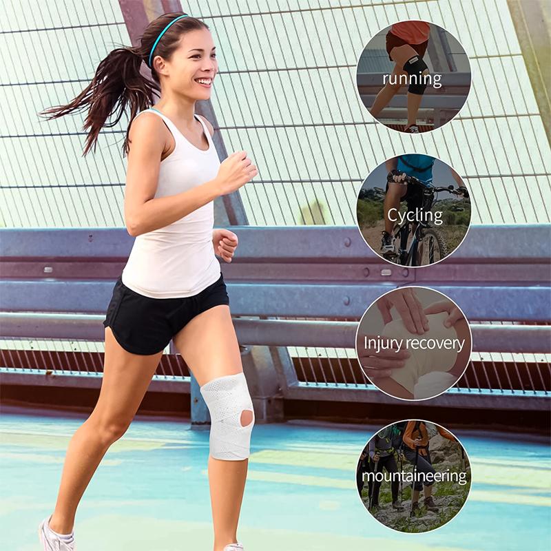 Verstärkte Kompressions-Knieschützer mit seitlichen Stabilisatoren, atmungsaktive, verstellbare Knieschützer für die Genesung von Knieschmerzen, Arthritis und Verletzungen