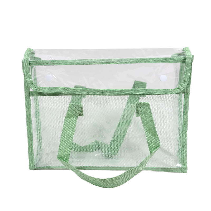 PVC Self Stick File Bag Large Capacity Waterproof Expandable Document Folder Transparent Handheld Portable Storage Organizer For Office School Home