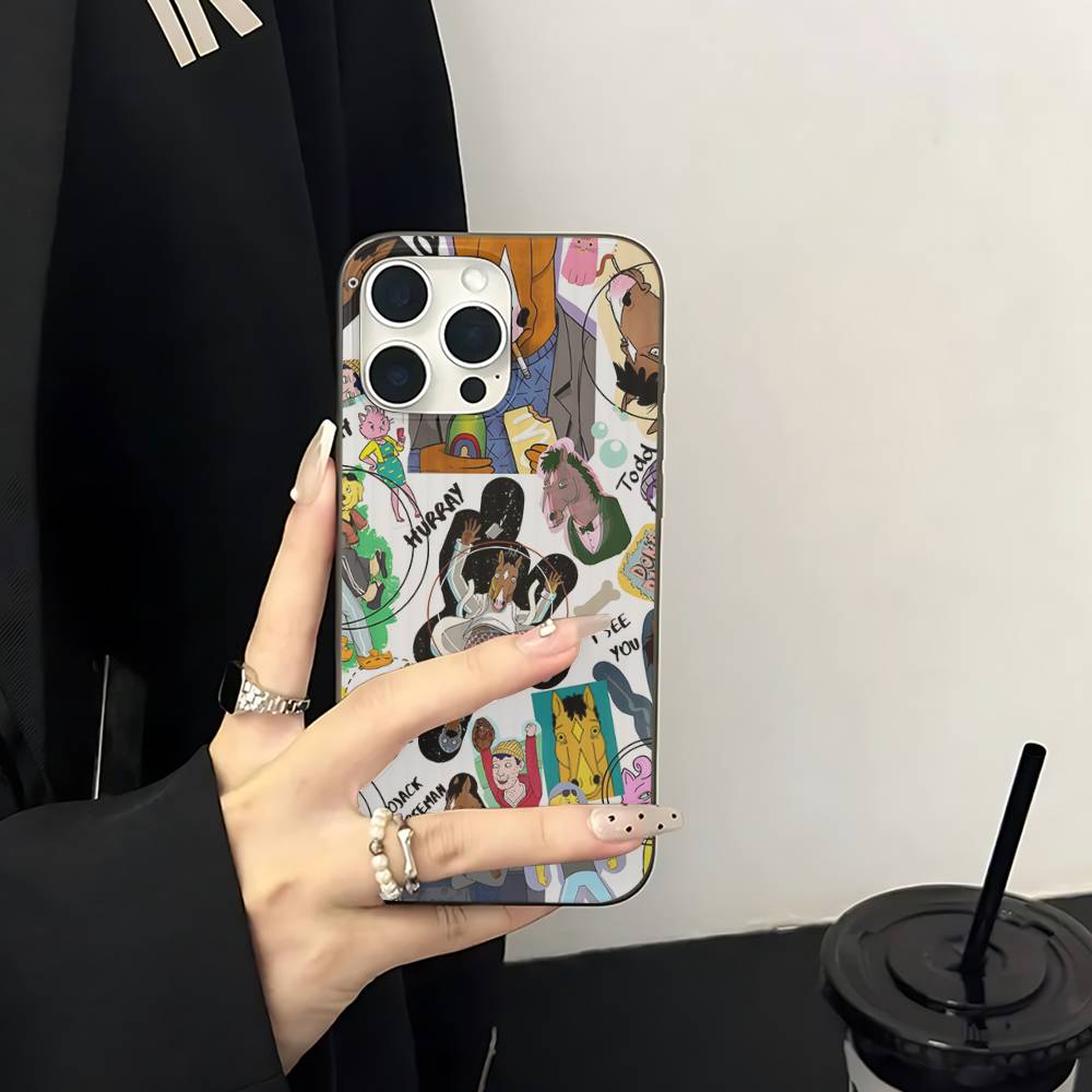 Classic B-bojack H-horseman Phone Case For IPhone 17 16 15 11 12 13 14 Pro Max Soft Corrugated Silicone Cover Case