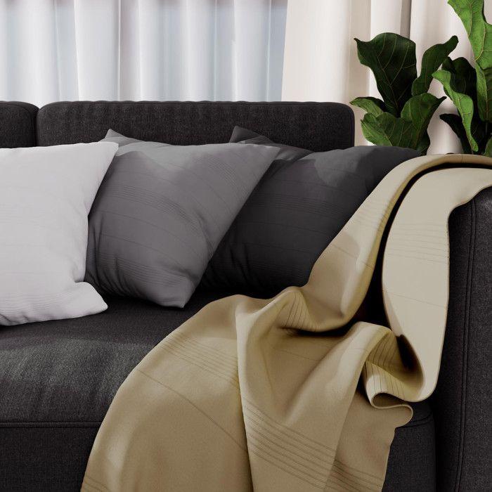 Plaid 140X200 Cm ADELE Taupe, by Soleil D'ocre