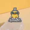 Mental im Flugmodus Emaille-Anstecknadeln Niedliche Coole Entlein-Broschen Reversabzeichen Cartoon Introvertierter Schmuck Geschenk für Freunde