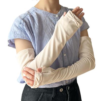 UV μακρύ χέρι δροσερό για το UV UV καλοκαιρινό πλέγμα [TRAX SHOP] γάντια, καλύμματα, αφής, γυναικεία, προστασία, προστασία, χρήση, δροσερό, (τύπος κορδέλας, μπεζ)