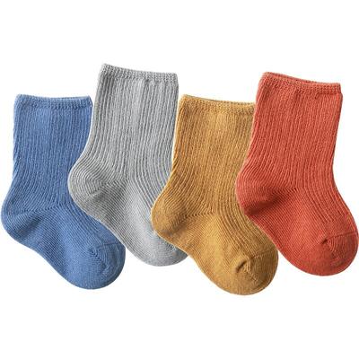 3 Pairs Baby Girl Boy Socks Toddler Cotton Baby Winter Clothes Accessories Pure Color Combed Cotton Baby Socks