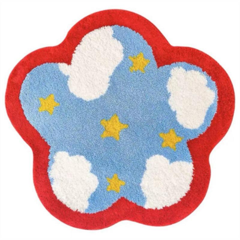 Bedroom Carpet Plush Cartoon Decoration Girl Room Bed Blanket Cloakroom Living Room Thick Imitation Cashmere Round Mat