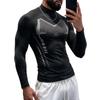 Men's Long Sleeve Workout Shirt Breathable Athletic Top for Gym Running Outdoor Training