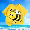 New Trendy Bee-patterned Children's Style Round-neck Loose-fitting Comfortable T-shirt for Summer - Cute Tops for Boys and Girls