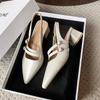 Sommersandalen Zehenbedeckende Sandalen für Damen Schuhe mit eckiger Zehenpartie Mode Niedrigabsatzsandalen Zapatos De Mujer