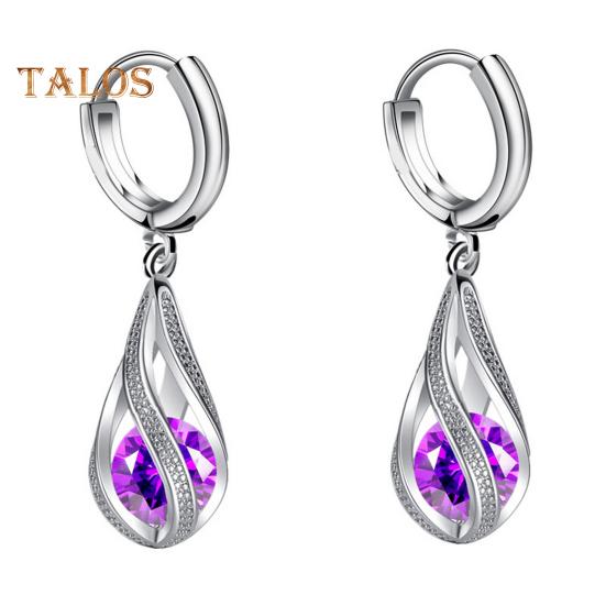 1 Pair Drop Dangle Earrings for Women Elegant Rotating Rhinestone Drop Dangle Hoops Sparkly Evening Dressy Earrings Bridal Jewelry Gift