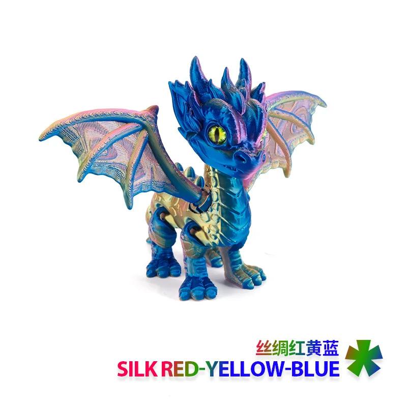 3D Dragon Rotatable Articulated Dragon Kid Gifts Realistic Dragon Statue For Landscaping Decoration Printed Figures Animals