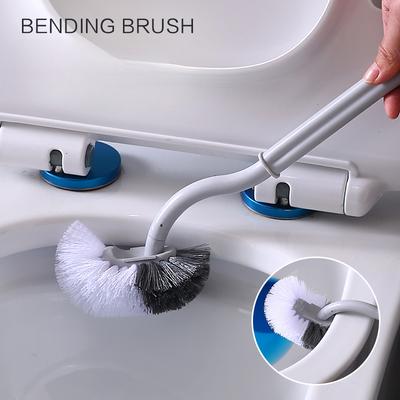 Japanese Toilet Brush Long Handle Soft Bristle Plastic Toilet Cleaning Brush No Dead Ends Wall-Mounted Toilet Household Brush
