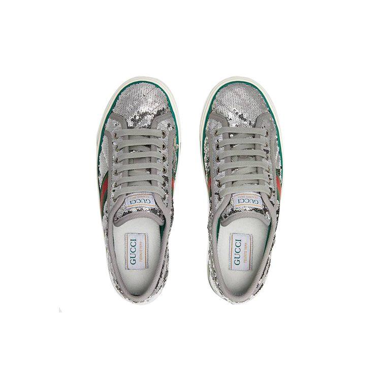 Gucci Wmns Tennis 1977 'Sequin - Silver' Women's 646438 2MO10 8161