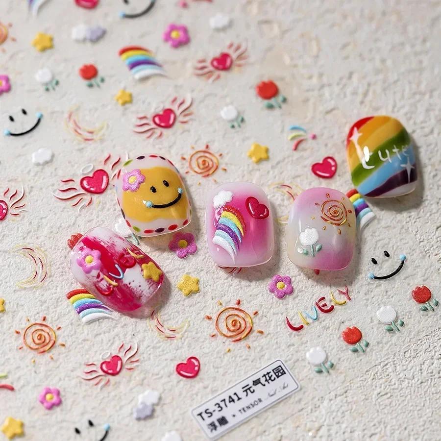 Fruit Party Nail Art Sticker Pineapple Pitaya Kiwi Fruit Apple Watermelon Strawberry Orange Pomegranate Peach Fig Manicure Decal