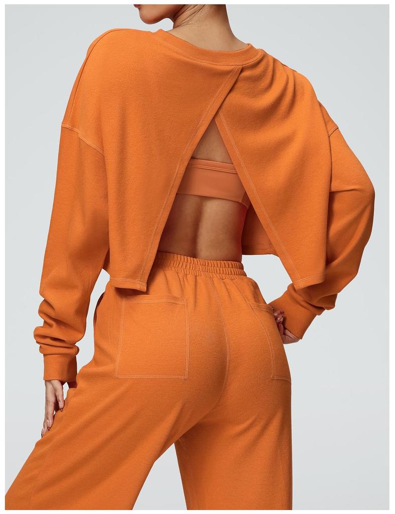 New Casual Round Neck Long Sleeve Sweatshirt for Autumn/Winter - Short, Loose, Fashionable T-Shirt for Fitness & Running