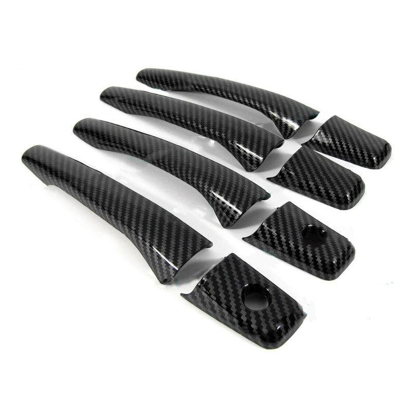 For Mitsubishi Lancer EVO 2002 2003 2004 2005 2006 2007 Car Carbon Fiber Style Exterior Door Handle Moulding Cover Trim Decor