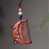 Wooden Wooden Hair Comb Wood Massager Fine Tooth Comb Head Oil Massager Pocket Comb  Hair Care