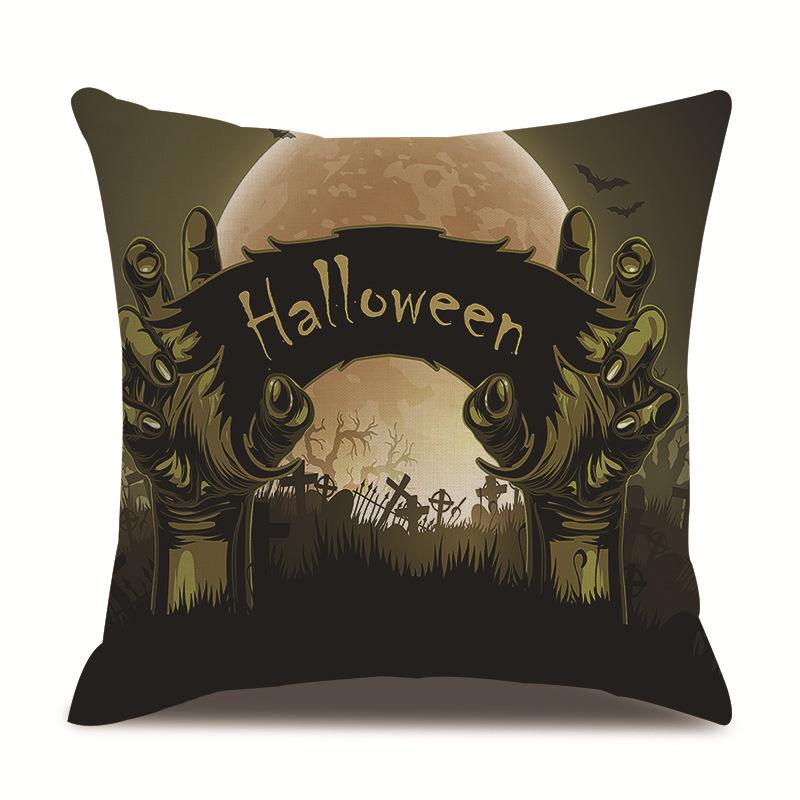 Halloween Linen Pillow Cover Printed Pillow Cover