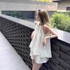Summer Casual Sleeveless Off Shoulder Tie Front Crop Top and Shorts Two Piece Set Cover Tummy