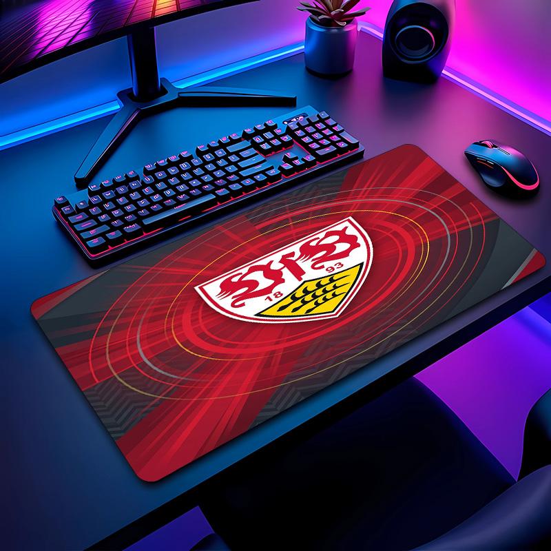 VfB Stuttgart Fußballmuster Mauspads Nicht?Rutschfestes Gummi-Basis Gaming-Mauspad Für Schreibtisch Büro Zuhause