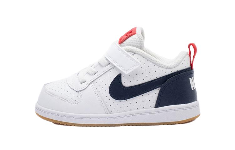 

Nike Court Borough Low top Skateboard Shoes White Blue Red Infant And Toddler 870029-105 23.5