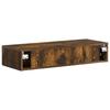 Wall Mounted Side Table Smoked Oak Wood Based Material