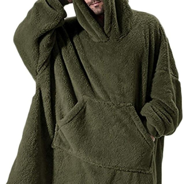 Coperta con cappuccio in pile per donna uomo felpa con cappuccio oversize comoda coperta pullover per abbigliamento per la casa