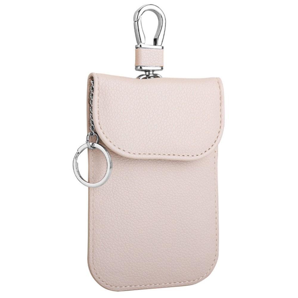 Fashion RFID Blocking Car Keys Case Anti-Theft Leather Key Protector Card Holder for Privacy Protection