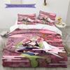 Dämonentöter Muster Bettwäsche, Steppbett Set Bettbezug Kissenbezug Zuhause Geburtstagsgeschenk (1 Bettbezug + 2 Kissenbezüge, ohne Füllung)