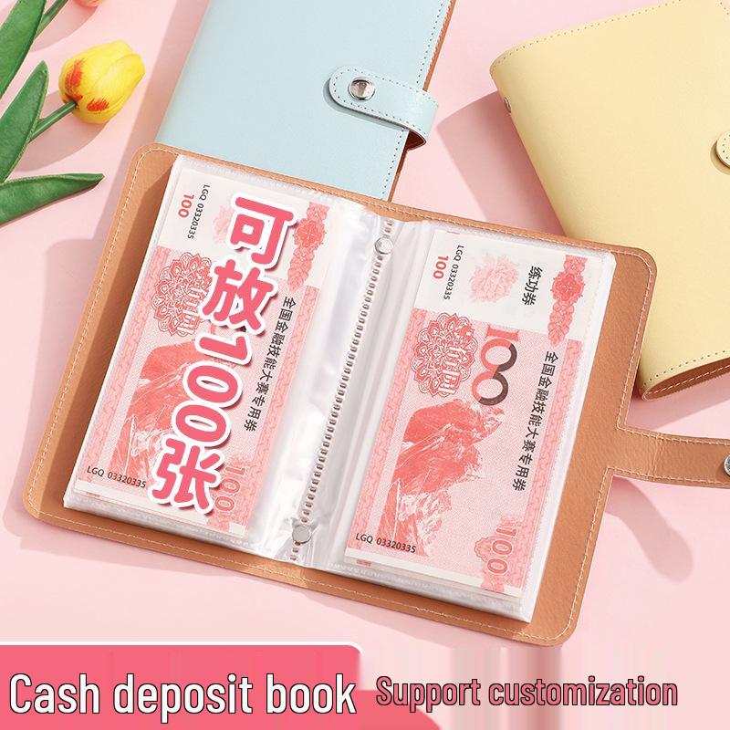 Międzynarodowy album oszczędnościowy na gotówkę A6: Księga do przechowywania banknotów o dużej pojemności i księga rachunkowa