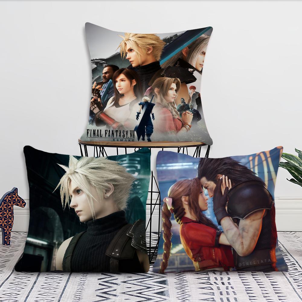 Comfortable soft Pillow Case for Sofa Living Room Home F-Fantasy office Decor Protective Covers Without Final game Pillow-Insert