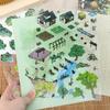 Kawaii 3D Small House Miniature Scene Stickers Fun Four Seasons Courtyard Landscape Stickers DIY Hand Stacking Scrapbook