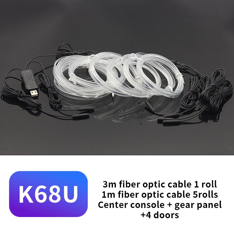 

K68U Car Interior Decor LED Fiber Optic Strip Light APP Voice Remote Control Music Sync Ambient Lamp Type A