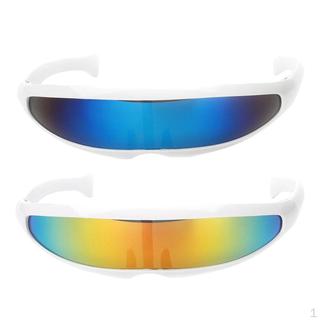 2x Futuristic Narrow Sunglasses