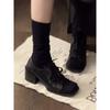 French British Mary Jane small leather shoes with skirt high heels single shoes jk loafers
