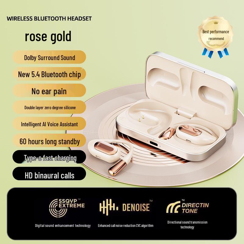 2025 AI Bluetooth Earbuds S911: Ear-hook, Long Battery, Digital Display, Noise Reduction
